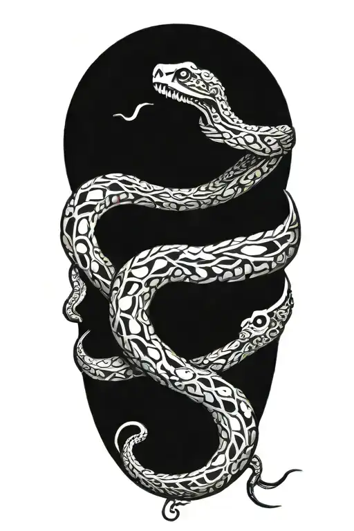 Snake Wrapped Around Bones
