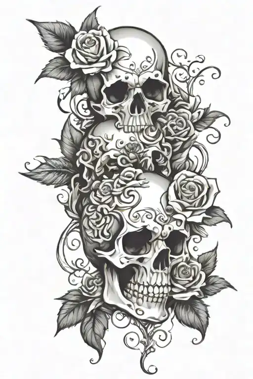 Rose Inside Skull