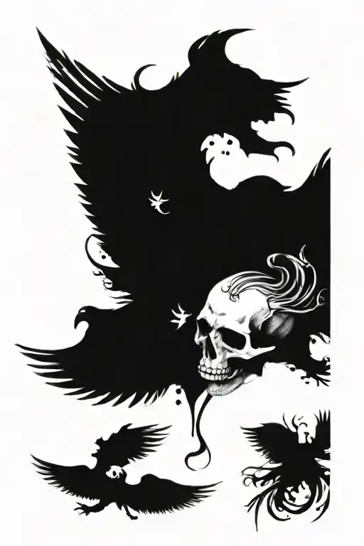 Skull And Wings Spread