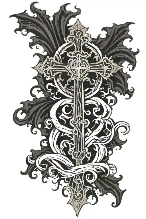 Cross With Water Waves