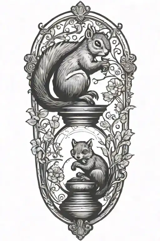 Squirrel Climbing Hourglass