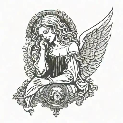 Female Angel Statue Crying