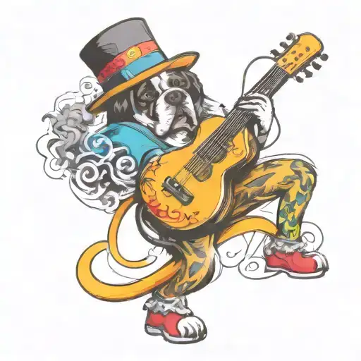 St Bernard Dog Using A Tattoo Machine