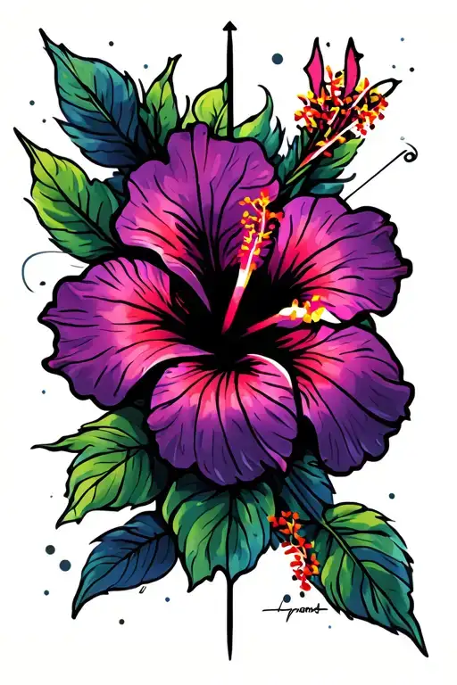 Hibiscus Logo For Archery Team