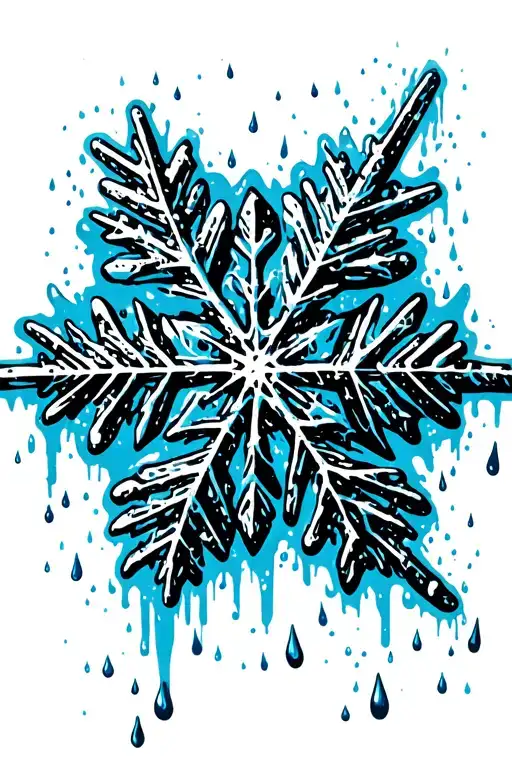 Snowflake Melting Into Rain