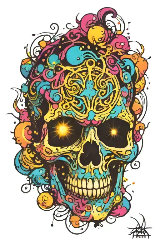 Psychedelic Skull Galaxy