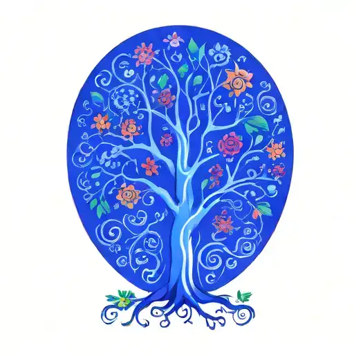 Family Tree With Each Flower Representing