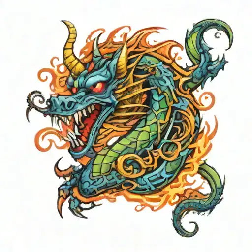 Dragon With Demon Name Written
