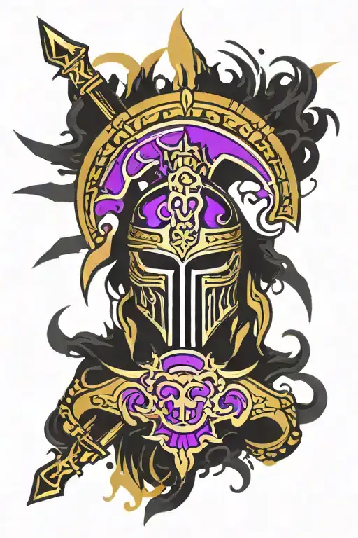 Black Color With Gold Trim Spartan