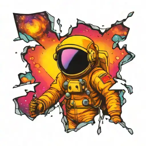 Astronaut Looking At Crack In Universe