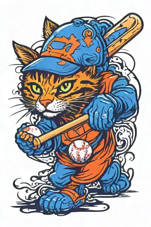 Cat Baseball Player