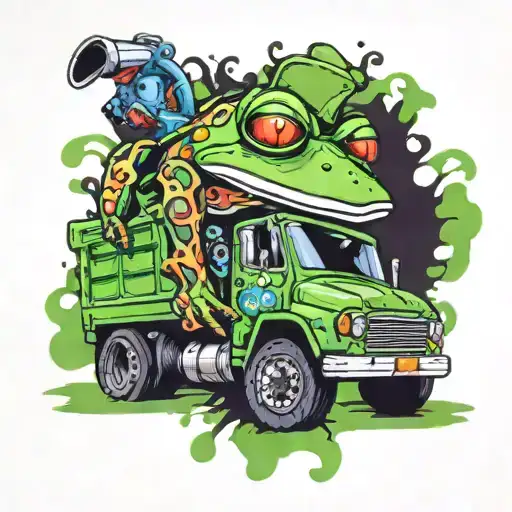 Frog Driving Garbage Truck Driving