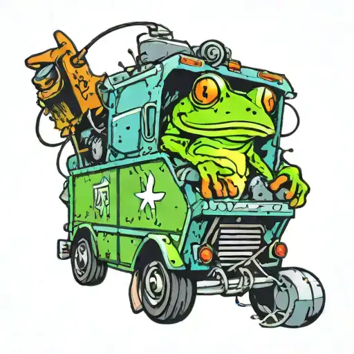 Frog Driving Garbage Truck