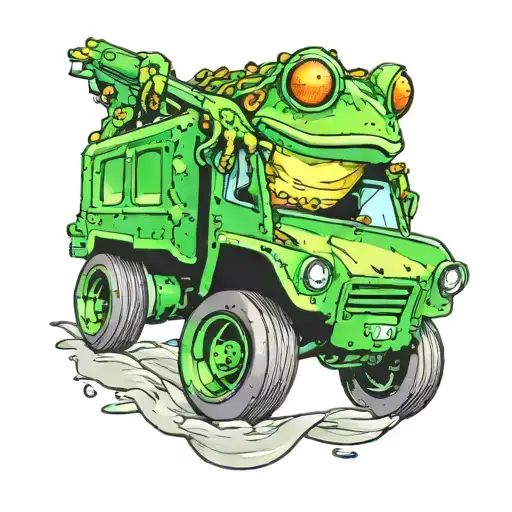 Frog Driving Garbage Truck