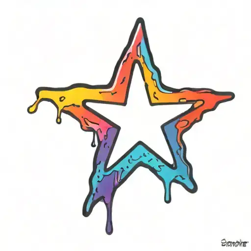 Basic Paint Dripping Down Star