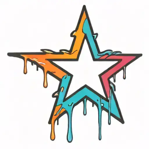 Basic Paint Dripping Down Star