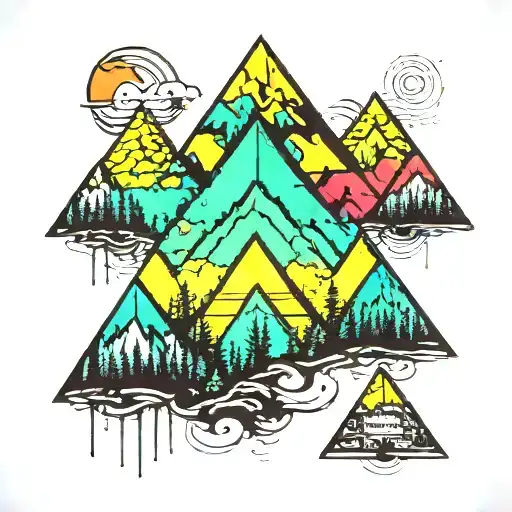 Mountain Range Shaped Like A Pyramid