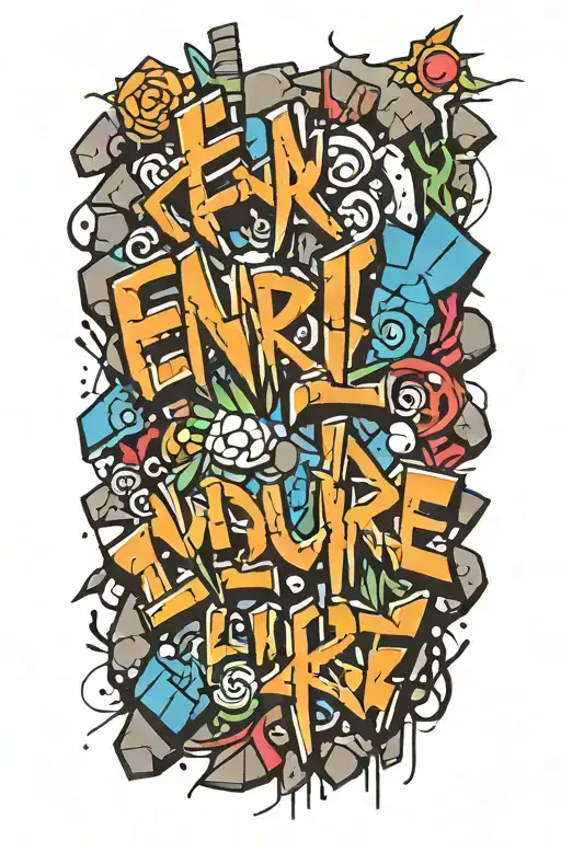 The Word Endure Surrounded By Cracked Rocks