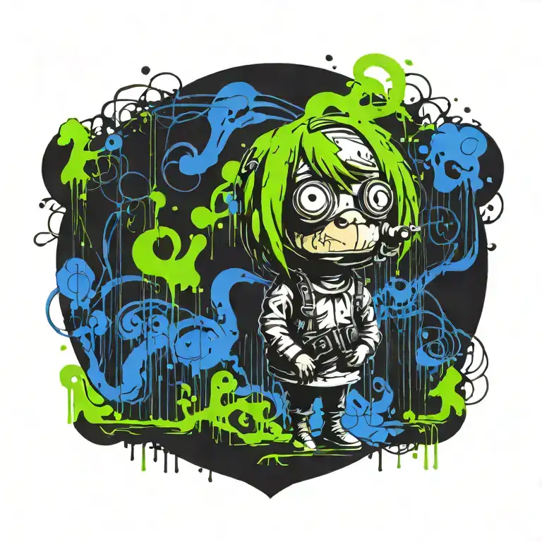 Ink Black Street Graffiti Art Using Vibrant Colors Inspired By Banksy