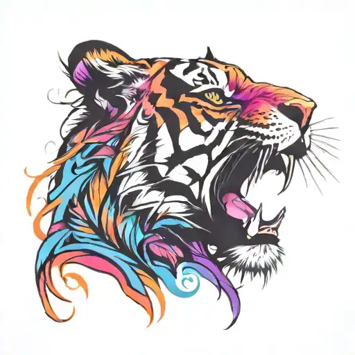 Graffiti Tiger Side Profile
