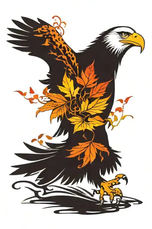 Eagle Bright Fall Leaves