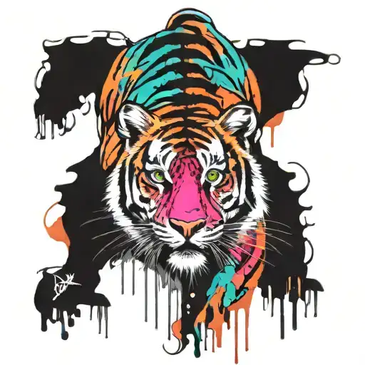 Street Art Tattoo Full Body Tiger