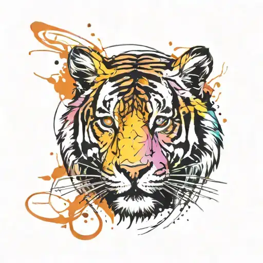 Street Art Tattoo Tiger