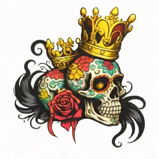 Sugar Skull Wearing A Crown