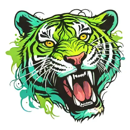 Graffiti Tiger Roaring