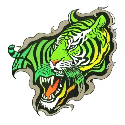 Street Art Tattoo Tiger