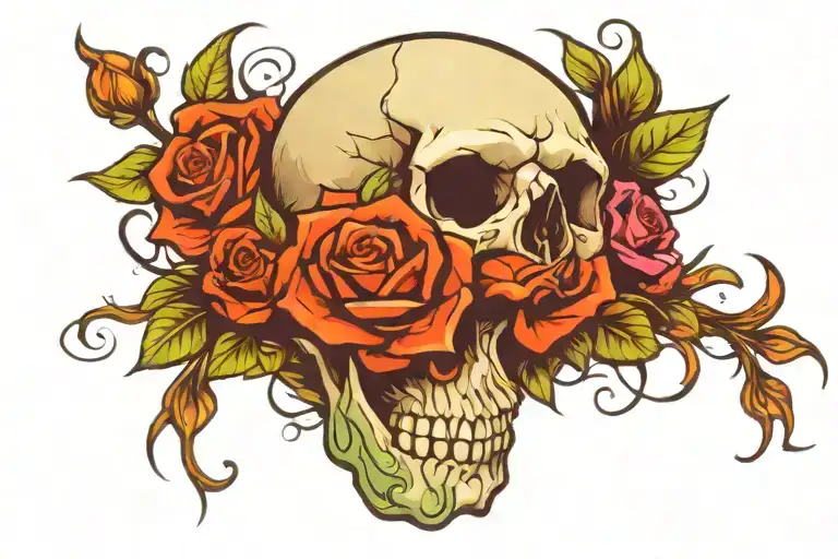 Skull With Roses