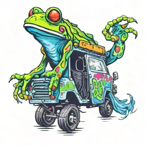 Garbage Truck Driving Frog