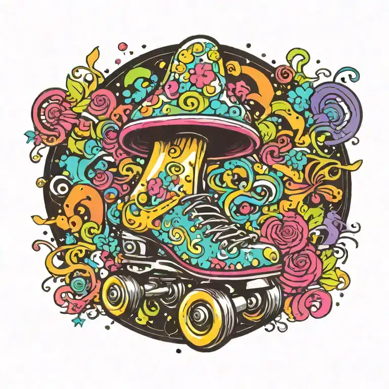 Happy Roller Skating Magic Mashroom