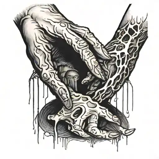 Farther Daughter Holding Hands