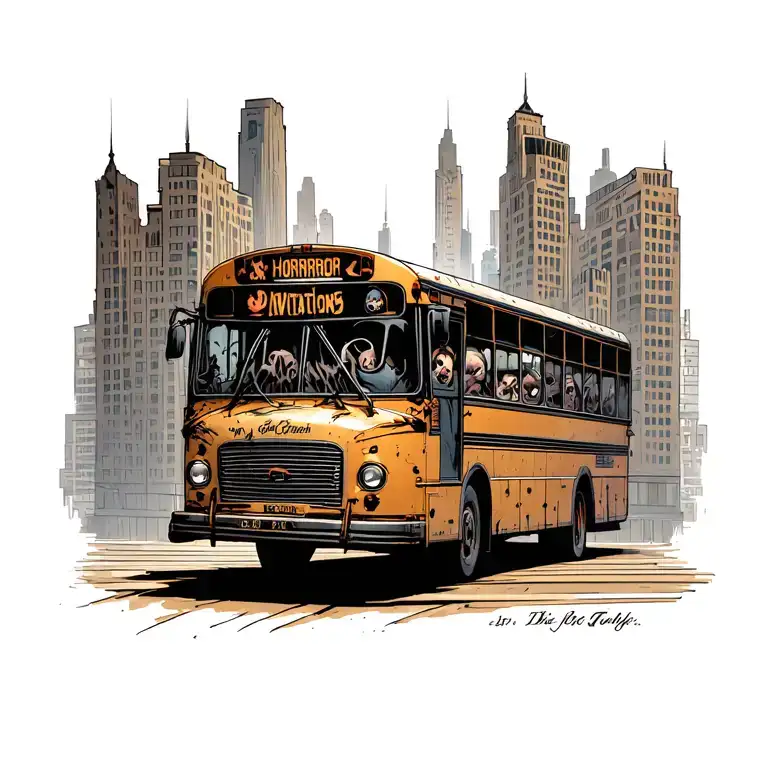 Bald Egal Landing On A Buss In The City