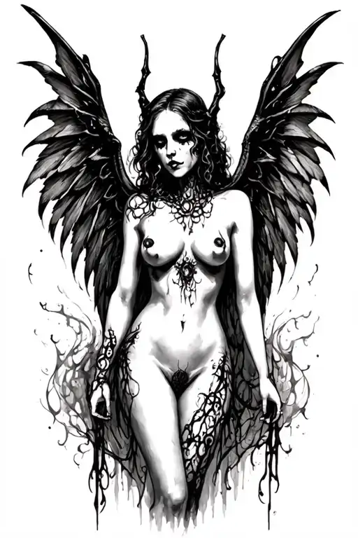 Gothic Nude Succubus Anjo