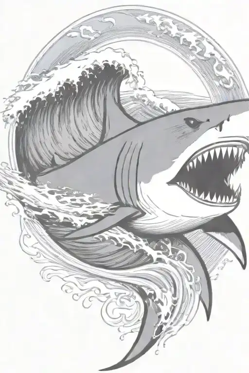 Waves Crashing Shark