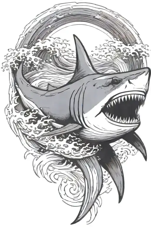 Waves Crashing Shark