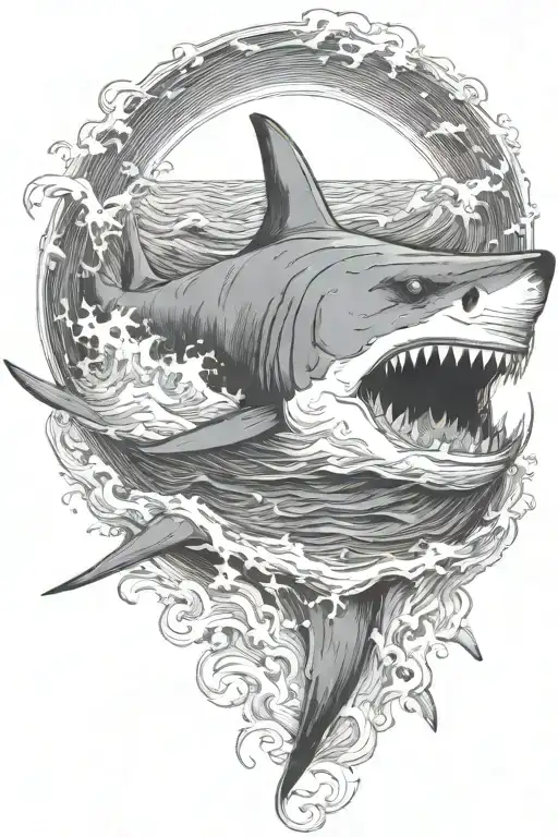 Waves Crashing Shark