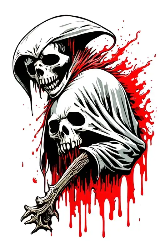 Reaper Of Death With Blood Dripping