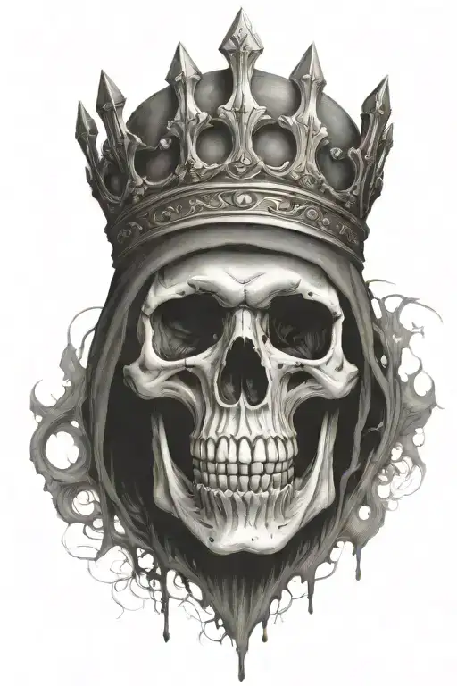 Skull With Upside-down Cross Crown