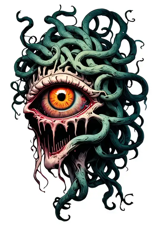 Brain With Eye Looking Like Medusa