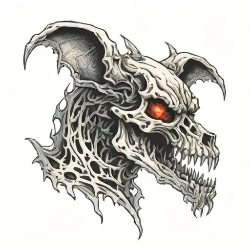 A Hell Hound Skull Fire