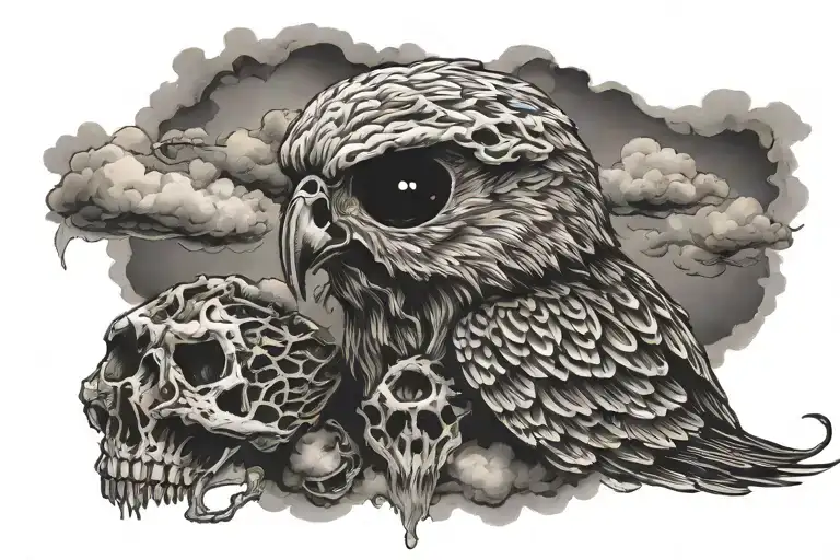 Falcon Skull Clouds Fading