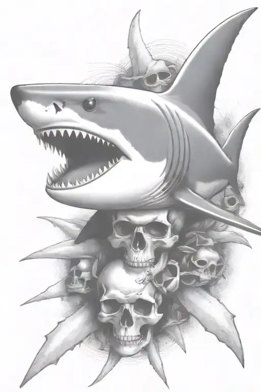 Shark With Skull And Crossbones