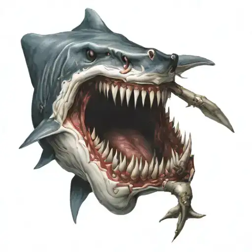 Shark Biting A Skull
