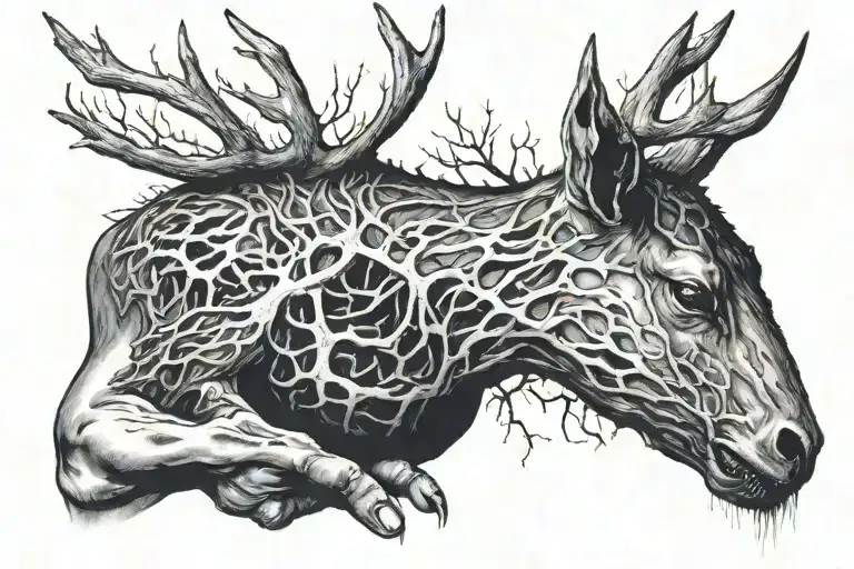 Deer On The Back Of The Hand