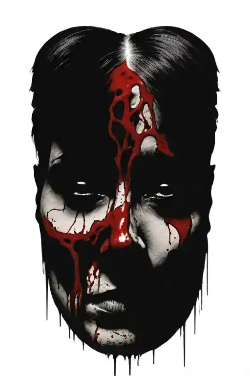 Bloody Head Of A Woman Face