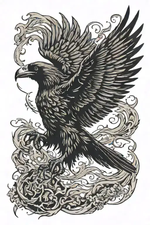 Scary Raven Swooping Down