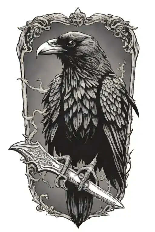 Raven Holding Dagger